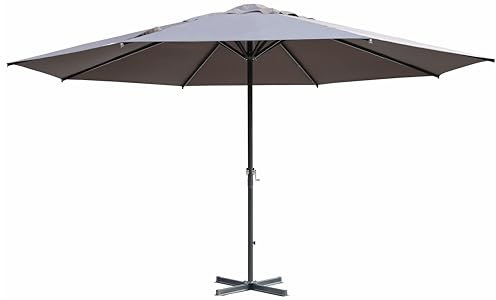 Gardissimo Sonnenschirm mit Ständer Gigante 500 cm anthrazit, rund, mit UV Schutz 50+ Kurbel Garten Kurbelschirm Marktschirm