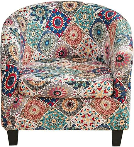 Sesselschoner Sesselüberwurf mit Elastisch Stretch Husse 2 Stück, Club Chair Schonbezug Sofabezug mit hoher Dehnung Sessel für Loungesessel Cocktailsessel(Color 42)