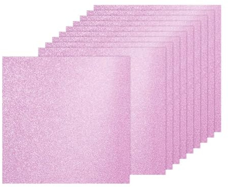 PATIKIL 10Blätter Rosa Glitzerkarton 12x12Zoll Glitzerpapier Karton Hochglanz Scrapbook 250gsm Glitzerpapier Großes Schimmern Für Basteln Scrapbook DIY Kunst Hochzeit Party