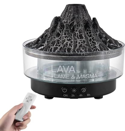 ThreeH Vulkan - Humidificador y difusor de aroma (7 colores, LED, modo dual, dormitorio/oficina), color negro