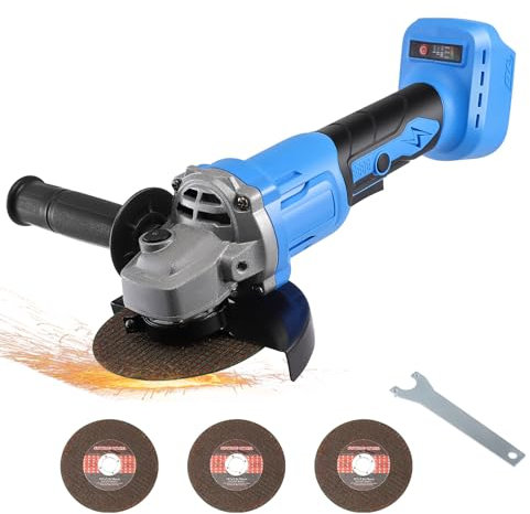 Cordless Angle Grinder Compatible with MAKITA 18V Battery 9500RPM 125mm Brushless Battery Angle Grinder with 3 Saw Blades for Cutting, Grinding (Bodyl Only, No Battery) DOYFAY