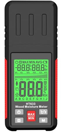 Misuratore di umidità del legno digitale, igrometro professionale for legno, strumento portatile, display LCD, rilevatore di legno,Test rapidi