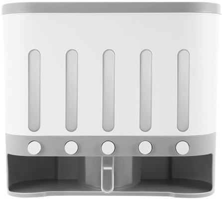 Jerool Distributeur de céréales moderne,distributeur de céréales,récipient de cuisine, distributeur de céréales à cinq compartiments, convient pour le rangement et l'organisation de la cuisine