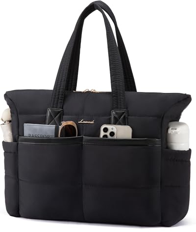 LOVEVOOK Laptoptasche Damen 17,3 Zoll, Shopper Tasche Puffer Handtasche Laptop Arbeitstasche Groß, Wasserdichte Tote Bag Schulhandtasche Women, Aktentasche Bürotasche für Arbeit, Schule, Reisen