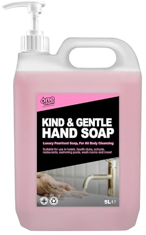One Chem Pro Kind & Gentle Hand Soap, 5 Litres with Pump Dispenser, Luxury Soap for Commercial Use