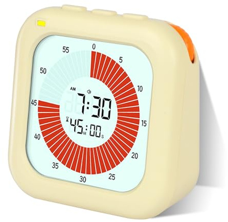 PopuLike Visual Timer for Kids, 60-Minute Digital Countdown Timer with LCD Display, Silent Mode, Flash Light Alerts, Time Management Tool for Classroom, Kitchen, Office & Home