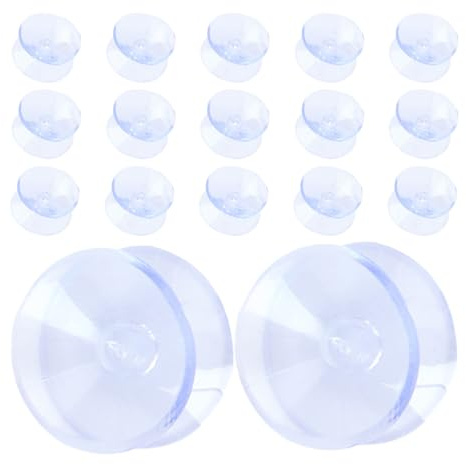 VILLFUL 20 pièces Double-Sided Suction Cup Pads Antidérapants pour Table Verre Ventouses Résistantes et Portables Fixation sans Outils pour Surfaces Lisses et Propres