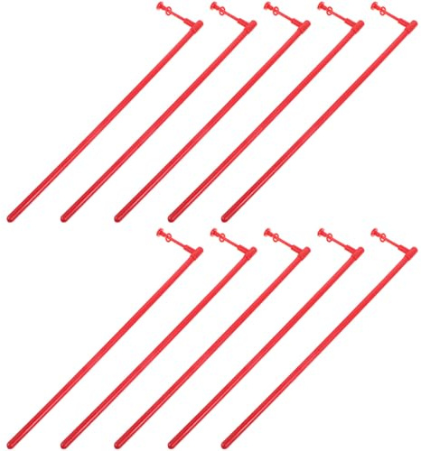 Toyvian Tiges pour Moulins à Vent en Plastique Rouge, 10 Pièces, Accessoires de Jardin DIY, Poteaux Solides et Stables pour Fabrication de Moulins à Vent, Bricolage Extérieur