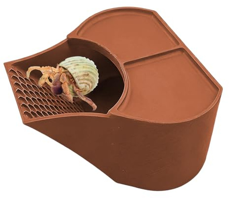 Genérico Hermit Crab House - Casetta per granchi, nascondiglio da arrampicata con doppia per mangime per granchi, rifugio naturale per serbatoi, osservazione, riposo, terrario interno