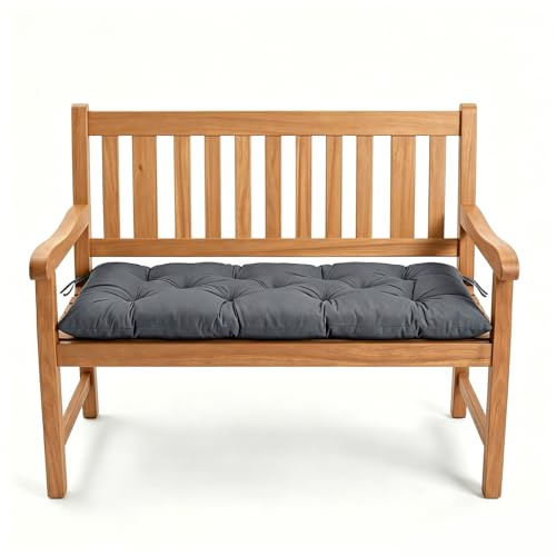 Chingcoo Bankauflage - Gartenbankauflage Sitzauflage Sitzkissen Sitzpolster Outdoor - 10Cm Dick Wasserabweisend Mit Befestigung rutschfest - Palettenkissen Gartenbank Balkon Terrasse 120X50