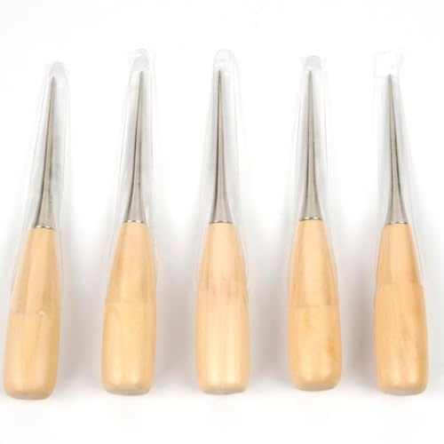 BATHVEVE Kit 3 Pezzi Punteruoli Sarta Manico in Legno e Metallo, Attrezzi da Cucito per Tappeti e Tappezzeria, per Uso Domestico e Riparazioni Fai da Te