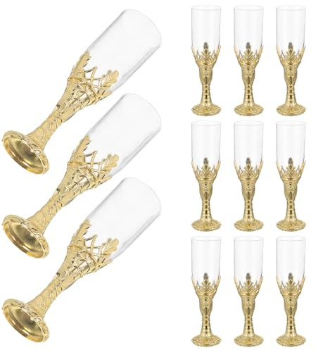 Angoily 12 Pezzi Calice d Epoca in Plastico Oro per Festa Medievale, Coppa da Comunione Vintage Pulizia Facile e Atmosfera Sacra Migliorata