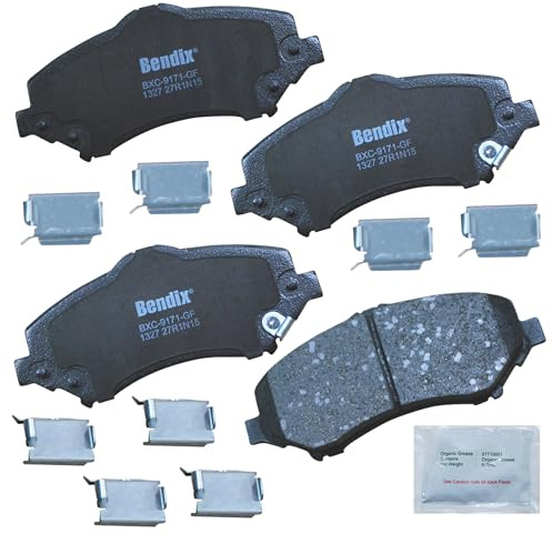Bendix Priority1 CFC1327 Ceramic Front Brake Pads for select Chrysler Town & Country, Dodge Grand Caravan, Journey, Nitro, Jeep Liberty, Wrangler, Ram C/V, VW Routan (models without Heavy Duty Brakes)