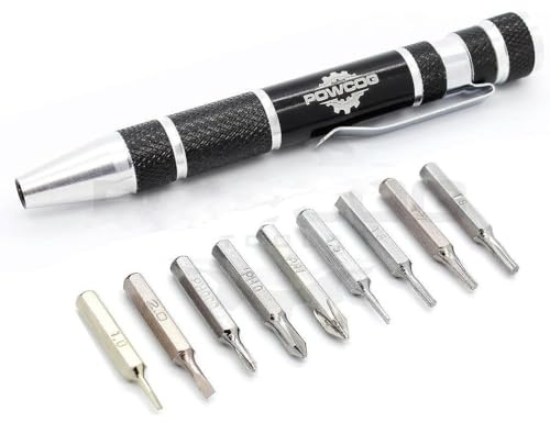 MINI Precision 9 in 1 Screwdriver Bit Set with Torx, Slotted & Phillips Bits - Perfect for Making adjustments to PC's, Electrical Equipment, Glasses, Phones Plus Hundreds More uses - POWCOG®