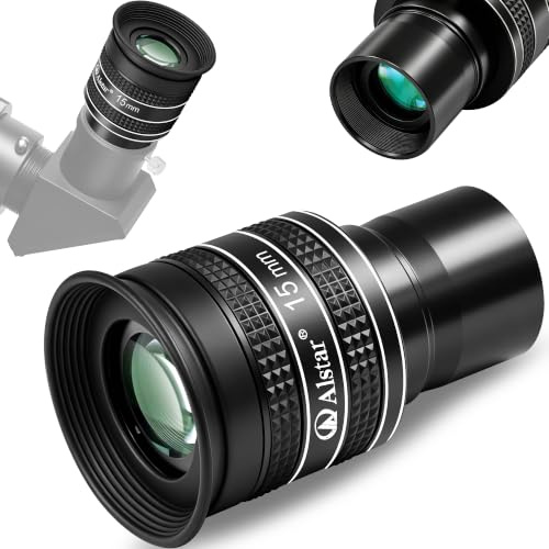Alstar Teleskop Okular 15mm 1,25 Zoll 58 Grad Scheinfeld | 5 Element Vollvergütetes Metall Planetenokular für 1,25 Zoll Astronomische Teleskope & Filter Teleskop Zubehör