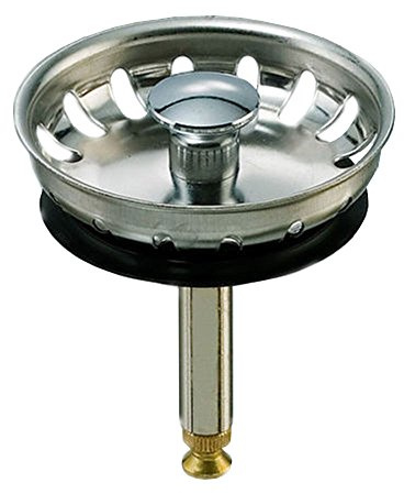 Siebkorgar för alla diskbänkar med 1,5 tum roterande excenterventil – reservdel för diskbänken – siebkorgsben – siebkorg (Ø54 mm) med metallstyrstång (8 mm) och höjdjustering