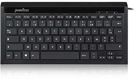 Perixx PERIBOARD-411 Clavier Rétroéclairé - Ultra Plate - Mini - USB - 1 Hub - 299x149x19mm - AZERTY