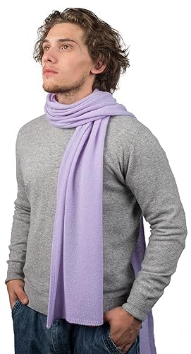 Dalle Piane Cashmere Herren Schal Uni 100% Kaschmir | Halstuch für Büro, Abend und Reisen, 200x35 cm, vier Jahreszeiten, Geschenk für Ihn, Made in Italy