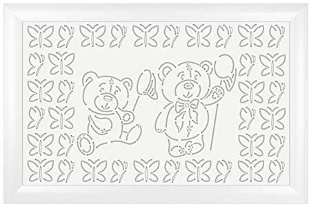 ArkMaster Heizkörperverkleidungen Lüftungsgitter Holz MDF/Buche, Heizkörperabdeckung weiß foliert (Bärchen M 90x60cm) Verkleidung alte Heizkörper Abdeckung