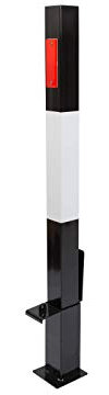 Removable Security Bollard, Black and White Heavy Duty Metal Parking Post Barrier