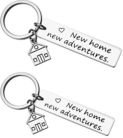 QUNNIE nouvelle maison porte-clés nouvelles aventures, cadeau de pendaison de crémaillère pour femme mari, pour couple