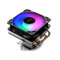 Noua Haku RGB Dissipateur de chaleur TDP 280 W Low Profile 4 Heatpipe pour CPU Intel i7/i5/i3 Socket 1200 775 1150 1151 1155 1156 1366 AMD AM3 AM4 Cooler Cooler Fan 1800RPM 90RPM mm RGB Rainbow Auto