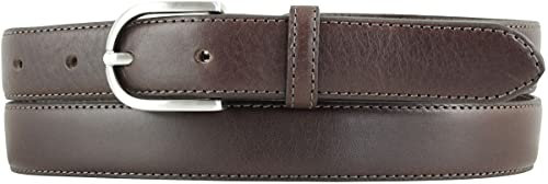 BELTINGER Damen-Gürtel aus Vollrindleder 2,5 cm | Schmaler Gürtel für Damen 25mm | Bombierter Ledergürtel | Braun 85cm