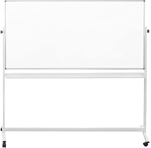 Lavagna magnetica bifacciale scrivibile 90x180 cm | con ruote e porta pennarelli