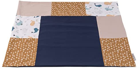 ULLENBOOM ® Wickelauflagenbezug 75x85 cm Wale (Made in EU) - abnehmbarer Bezug für Wickelauflage 85x75, Baby Überzug für Wickelunterlage aus Baumwolle, Wickelbezug für Wickeltisch