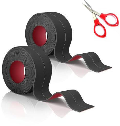 TATUNER Bath Sealant Strip, Self Adhesive Caulk Tape, Bathroom Sealant Tape, Strong Sealing Tape for Bathroom/Bathtub/Sink Corners, Waterproof, Anti Mould (Black, 1.5in X 2Pcs)