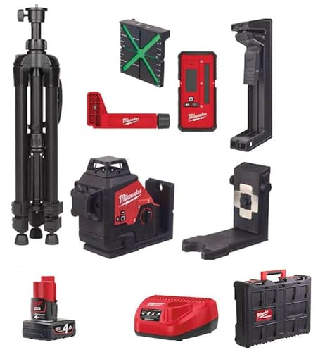 M12 3PLKIT-401P_3PL_Grüner Laser, 12 V, 3 Linien, 360° mit Milwaukee Zubehör