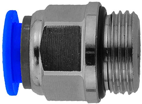 MegaHaustechnik Steckverbinder Verschraubung 12 x 1/2“AG Pneumatik Fitting für Druckluft-Schlauch-Außendurchmesser 12mm zum Stecken, mit Außengewinde 1/2 Zoll, Übergang Schnellkupplung Anschluß