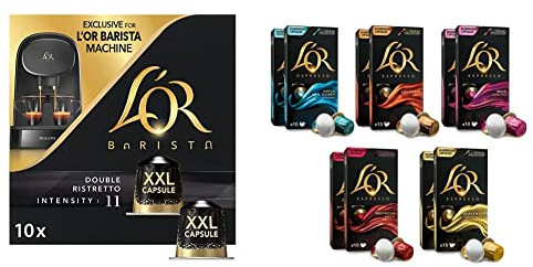 L'Or Barista Café - 50 Capsules Ristretto Intensité 11 - Compatibles L'Or Barista & Espresso – Collection Origines – 100 Capsules de Café – Coffret de 5 Variétés – Intensité 7 à 10