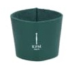 KPM Berlin KURLAND Ledermanschette für To-Go Becher mit Prägung, Hitzeschutz Manschette für Porzellan, sicherer Griff für Kaffeebecher, Grün mit weißem Logo