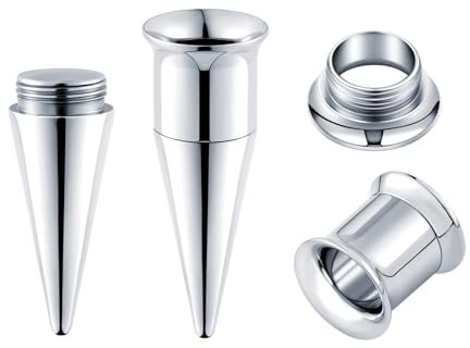 Longbeauty 8G-13/16 Edelstahl Ohr Dehnstäbe Tapers Plugs Tunnels Ohrpiercing Ohrdehner Ohrstrecker Stretching Kit, Silber, Stil A, 8MM