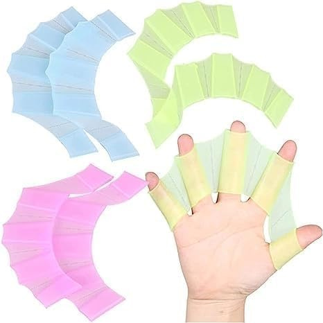 YULONGWU 3 Paar Schwimmhäute für die Finger, Hand Schwimmflossen Finger Schwimmhandschuhe Silikon Wasserhandschuhe, Webbed Handschuhe Größe L, Swim Gloves für Männer Schwimmtraining zum Schnorcheln