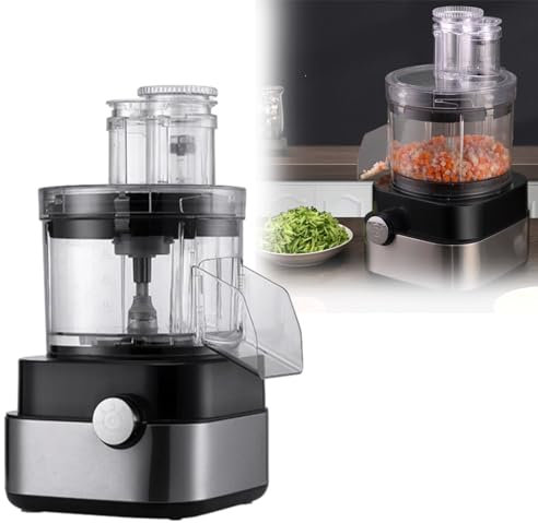 vanenferse Coupe-légumes Électrique, Robot Cuisine Multifonctions, Lames en Acier Inoxydable Interchangeables, Coupe Legume Cube Oignon Carotte Concombre Fruits, Cuisine Accessoires