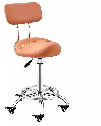 Ergonomischer Sattelhocker Küchenstuhl mit Rückenstütze und Fußstütze – ideal für Zahnarzt, Klinik, Büro und Salon – höhenverstellbar