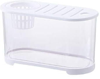 Cenz-888 Aquarium Tischaquarium mit weißem, atmungsaktivem Multifunktionsdeckel, HD-transparentes kleines Acrylaquarium, Goldfischaquarium, kleine Fischzuchttanks Fischglas(32cm*14.4cm*16cm)