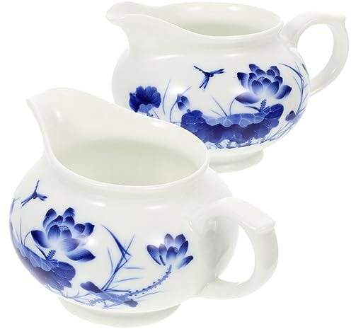 Ciieeo Salseras De Cerámica Azul y Blanca 2 Piezas 250 Ml Resistentes a Temperaturas, Para Restaurantes y Catering, Vajilla Para Servir Salsas, Condimentos En Cocina Profesional y Hogar