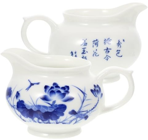 Cabilock Salsera Cerámica Azul y Blanca 2 Piezas 250 Ml Resistente a Temperaturas Altas Vajilla Para Restaurantes Dispensador De Salsa Para Ensaladas y Condimentos De Catering