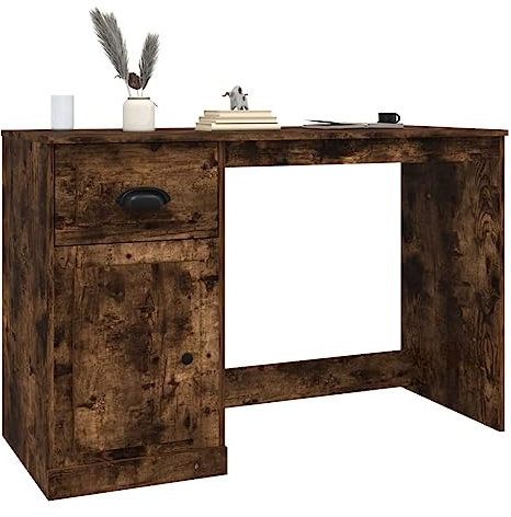 HEFZGDB Schreibtisch mit Schublade Räuchereiche 115x50x75cm Pc Schreibtisch Gaming Schreibtisch Küchentisch Schreibtisch Groß für Küche Arbeitszimmer Schlafzimmer Wohnbereich