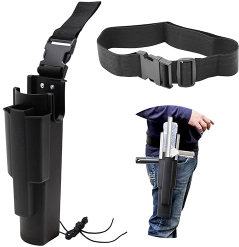 Window Cleaning Side Bucket On a Belt Holster Holds 3 Squeegees and a Washer (Black)