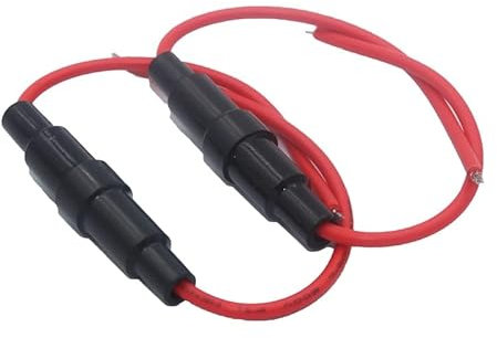 NVSFZGIYG 10 Stück 5 x 20 mm Glassicherungshalter, Schraubentyp 5 x 20 mm mit 22 AWG Drahtkabel, 250 V Glassicherungsrohr, Sicherungsgehäuse,