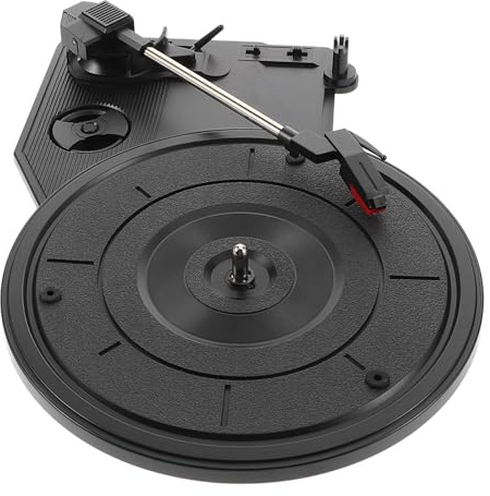 SUPVOX Retro Vinyl Record Player with 200mm Turntable and Built-in Speakers, Advanced Turntable Movement Technology, Plastic Material, Black Design for Home Decor and Music Lovers