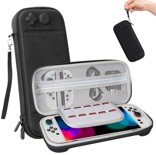 Olycism for Switch 2 Case: Switch 2 Accessories for Switch 2 12 Game Cards Storage Protective Case for Switch 2 Console Pro Controller & Accessories（Black）