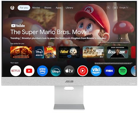 ASUS ZenScreen Smart MS32UC Monitor IPS UHD (3840 x 2160) de 31.5 con 98% DCI-P3, Google TV, Altavoces Harman Kardon, USB Tipo-C, HDMI, DisplayPort, Control múltiple y transmisión en Directo