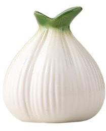 Vaso artistico a forma di cipolla, vaso per fiori idroponici, vaso per fiori a forma di cipolla, contenitore per spezie con coperchio, barattolo di cipolla artificiale (bianco)