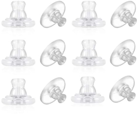 JRYXDS 12 Stück Hypoallergener Silikon-Ersatz Für Ohrstecker/Hängende Ohren Ohrring Stopper Ohrstecker Schnalle Hypoallergener Silikon-Ersatz