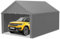 LILIIN 4 x 6 m garage per tende, resistente all'inverno, stabile, con tetto in polietilene (170 g/m²), per auto, SUV e camion, copertura per garage resistente ai raggi UV, come tenda da magazzino e